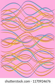 Cover Template with Waves Curve Lines. Wavy Background.  Motion Striped Vector Illustration. Modern pattern for advertising and marketing banner, flier or poster. Youth style waves curve stripes.