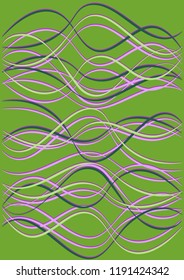 Cover Template with Waves Curve Lines. Wavy Background.  Smooth Striped Vector Illustration. Modern pattern for advertising and marketing poster, presentation. Youth style waves curve stripes.