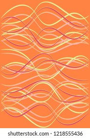 Cover Template with Waves Curve Lines. Wavy Background.  Shimmer Striped Vector Illustration. Modern pattern for advertising and marketing banner, presentation. Youth style waves curve stripes.