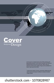 Cover template with world business concept for book, brochure, report or poster. 