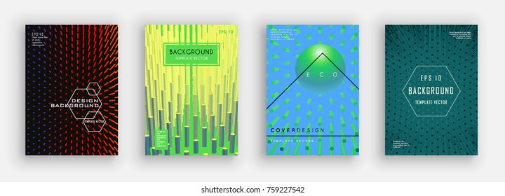 Cover templates with abstract 
 hexagons. Colorful gradients. Abstract art for placards, banners, flyers, presentations and reports.