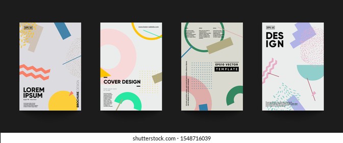 Cover templates with bauhaus design. Eps10 vector.