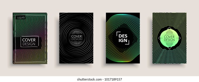 Cover templates design set with abstract fluid colors. Modern liquid trendy colorful shapes. Futuristic digital set of vector cover illustration. Branding, posters, banners, catalog or reports.