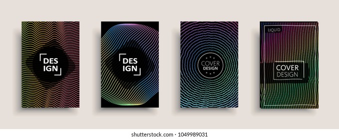 Cover templates design set with abstract fluid colors. Modern liquid trendy colorful shapes. Futuristic digital set of vector cover illustration. Branding, posters, banners, catalog or reports.