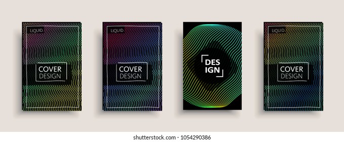 Cover templates design set with abstract fluid colors. Modern liquid trendy colorful shapes. Futuristic digital set of vector cover illustration. Branding, posters, banners, catalog or reports.