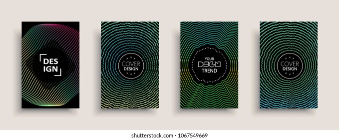 Cover templates design set with abstract fluid colors. Modern liquid trendy colorful shapes. Futuristic digital set of vector cover illustration. Branding, posters, banners, catalog or reports.
