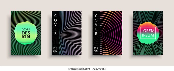 Cover templates design set with abstract fluid colors. Modern liquid trendy colorful shapes. Futuristic digital set of vector cover illustration. Branding, posters, banners, catalog or reports.