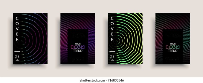 Cover templates design set with abstract fluid colors. Modern liquid trendy colorful shapes. Futuristic digital set of vector cover illustration. Branding, posters, banners, catalog or reports.