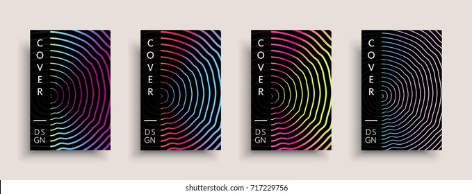 Cover templates design set with abstract fluid colors. Modern liquid trendy colorful shapes. Futuristic digital set of vector cover illustration. Branding, posters, banners, catalog or reports.