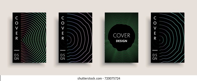 Cover templates design set with abstract fluid colors. Modern liquid trendy colorful shapes. Futuristic digital set of vector cover illustration. Branding, posters, banners, catalog or reports.