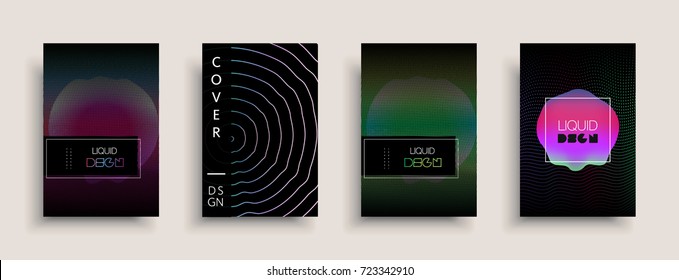 Cover templates design set with abstract fluid colors. Modern liquid trendy colorful shapes. Futuristic digital set of vector cover illustration. Branding, posters, banners, catalog or reports.