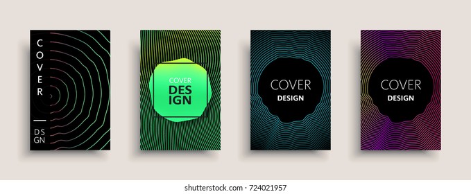 Cover templates design set with abstract fluid colors. Modern liquid trendy colorful shapes. Futuristic digital set of vector cover illustration. Branding, posters, banners, catalog or reports.