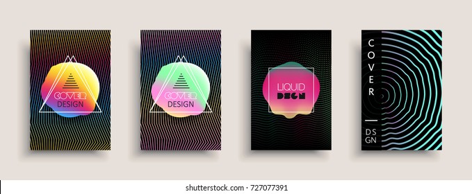 Cover templates design set with abstract fluid colors. Modern business colorful layout. Set of vector covers for branding,book, poster, banner, catalog, report, document or any page. Blank text space.