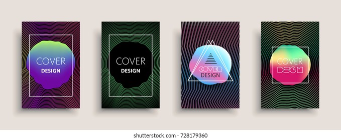 Cover templates design set with abstract fluid colors. Modern business colorful layout. Set of vector covers for branding,book, poster, banner, catalog, report, document or any page. Blank text space.