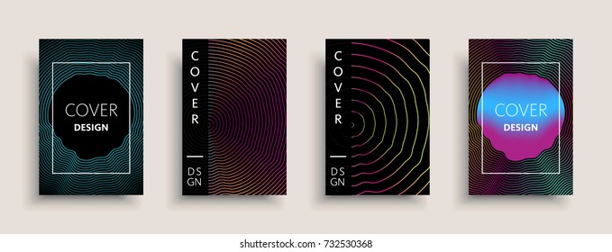 Cover templates design set with abstract fluid colors. Modern business colorful layout. Set of vector covers for branding,book, poster, banner, catalog, report, document or any page. Blank text space.