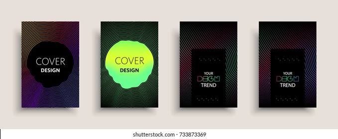 Cover templates design set with abstract fluid colors. Modern business colorful layout. Set of vector covers for branding, book, poster, banner, catalog, report, document or any page. Blank text space