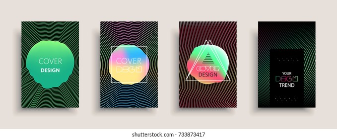 Cover templates design set with abstract fluid colors. Modern business colorful layout. Set of vector covers for branding, book, poster, banner, catalog, report, document or any page. Blank text space