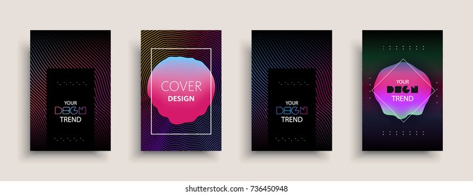 Cover templates design set with abstract fluid colors. Modern business colorful layout. Set of vector covers for branding, book, poster, banner, catalog, report, document or any page. Blank text space
