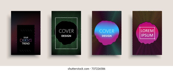 Cover templates design set with abstract fluid colors. Modern business colorful layout. Set of vector covers for branding, book, poster, banner, catalog, report, document or any page. Blank text space