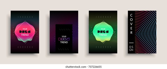 Cover templates design set with abstract fluid colors. Modern business colorful layout. Set of vector covers for branding, book, poster, banner, catalog, report, document or any page. Blank text space