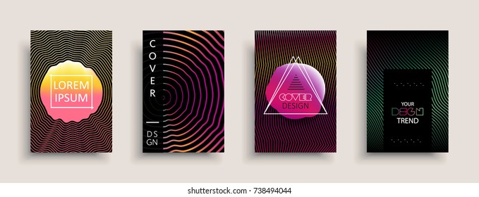 Cover templates design set with abstract fluid colors. Modern business colorful layout. Set of vector covers for branding, book, poster, banner, catalog, report, document or any page. Blank text space