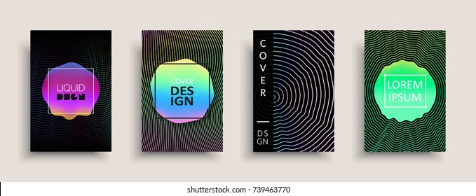 Cover templates design set with abstract fluid colors. Modern business colorful layout. Set of vector covers for branding, book, poster, banner, catalog, report, document or any page. Blank text space