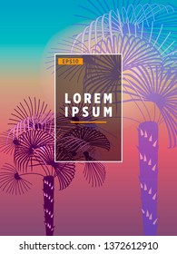 Cover templates with palm trees. For all occasions to relax. For advertising, sales, discounts, super offers. 10 eps