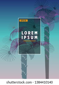 Cover templates with palm trees. For all occasions to relax. For advertising, sales, discounts, super offers. 10 eps