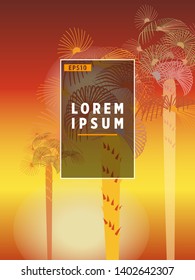 Cover templates with palm trees. For all occasions to relax. For advertising, sales, discounts, super offers. 10 eps