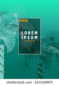 Cover templates with palm trees. For all occasions to relax. For advertising, sales, discounts, super offers. 10 eps