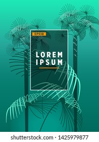 Cover templates with palm trees. For all occasions to relax. For advertising, sales, discounts, super offers. 10 eps