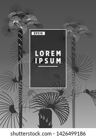 Cover templates with palm trees. For all occasions to relax. For advertising, sales, discounts, super offers. 10 eps