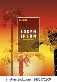 Cover templates with palm trees. For all occasions to relax. For advertising, sales, discounts, super offers. 10 eps