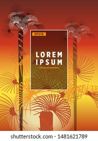Cover templates with palm trees. For all occasions to relax. For advertising, sales, discounts, super offers. 10 eps
