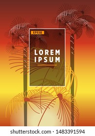 Cover templates with palm trees. For all occasions to relax. For advertising, sales, discounts, super offers. 10 eps