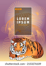 Cover templates with palm trees and tiger. For all occasions to relax. For advertising, sales, discounts, super offers.
