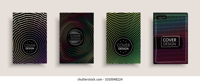 Cover templates set with abstract fluid colors. Modern business design layout. Set of colorful vector covers for branding, book, poster, banner, catalog, report, document or any page. Blank text space