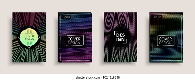 Cover templates set with abstract fluid colors. Modern business design layout. Set of colorful vector covers for branding, book, poster, banner, catalog, report, document or any page. Blank text space