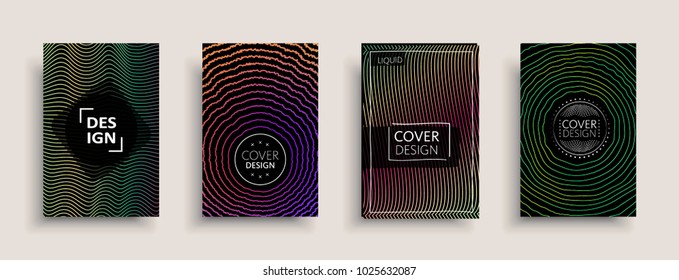 Cover templates set with abstract fluid colors. Modern business design layout. Set of colorful vector covers for branding, book, poster, banner, catalog, report, document or any page. Blank text space