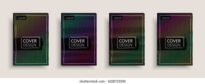Cover templates set with abstract fluid colors. Modern business design layout. Set of colorful vector covers for branding, book, poster, banner, catalog, report, document or any page. Blank text space