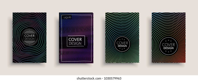 Cover templates set with abstract fluid colors. Modern business design layout. Set of colorful vector covers for branding, book, poster, banner, catalog, report, document or any page. Blank text space