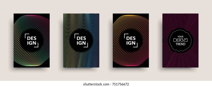 Cover templates set with abstract fluid colors. Modern business design layout. Set of colorful vector covers for branding, book, poster, banner, catalog, report, document or any page. Blank text space