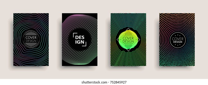 Cover templates set with abstract fluid colors. Modern business design layout. Set of colorful vector covers for branding, book, poster, banner, catalog, report, document or any page. Blank text space