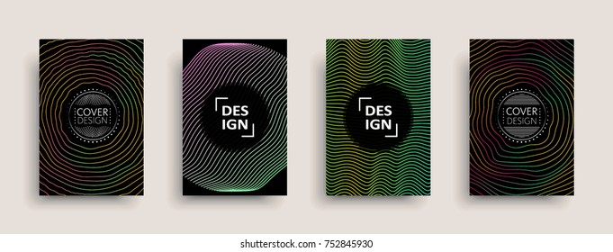 Cover templates set with abstract fluid colors. Modern business design layout. Set of colorful vector covers for branding, book, poster, banner, catalog, report, document or any page. Blank text space