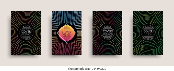 Cover templates set with abstract fluid colors. Modern business design layout. Set of colorful vector covers for branding, book, poster, banner, catalog, report, document or any page. Blank text space