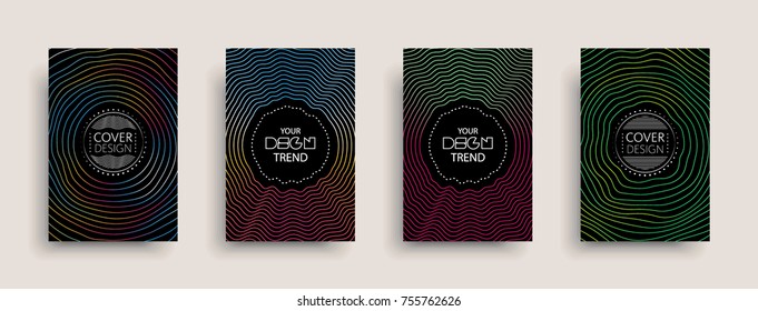 Cover templates set with abstract fluid colors. Modern business design layout. Set of colorful vector covers for branding, book, poster, banner, catalog, report, document or any page. Blank text space