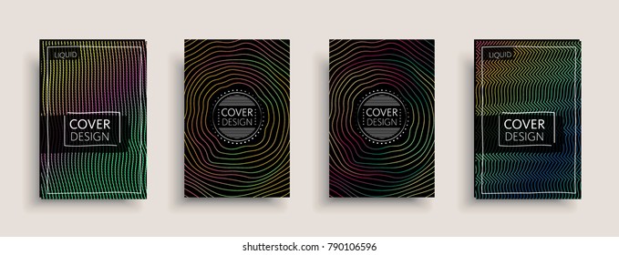 Cover templates set with abstract fluid colors. Modern business design layout. Set of colorful vector covers for branding, book, poster, banner, catalog, report, document or any page. Blank text space