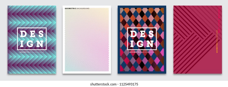 Cover templates set, vector geometric abstract background. Flyer, presentation, brochure, banner, poster design.