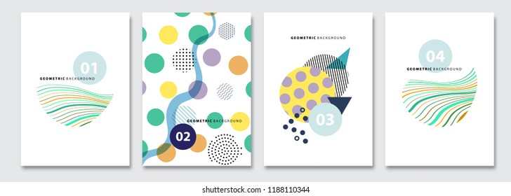 Cover templates set, vector geometric abstract background. Flyer, presentation, brochure, banner, poster design.