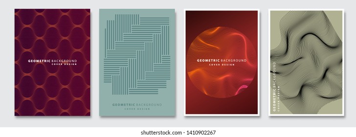 Cover templates set, vector geometric abstract background. Flyer, presentation, brochure, banner, poster design.